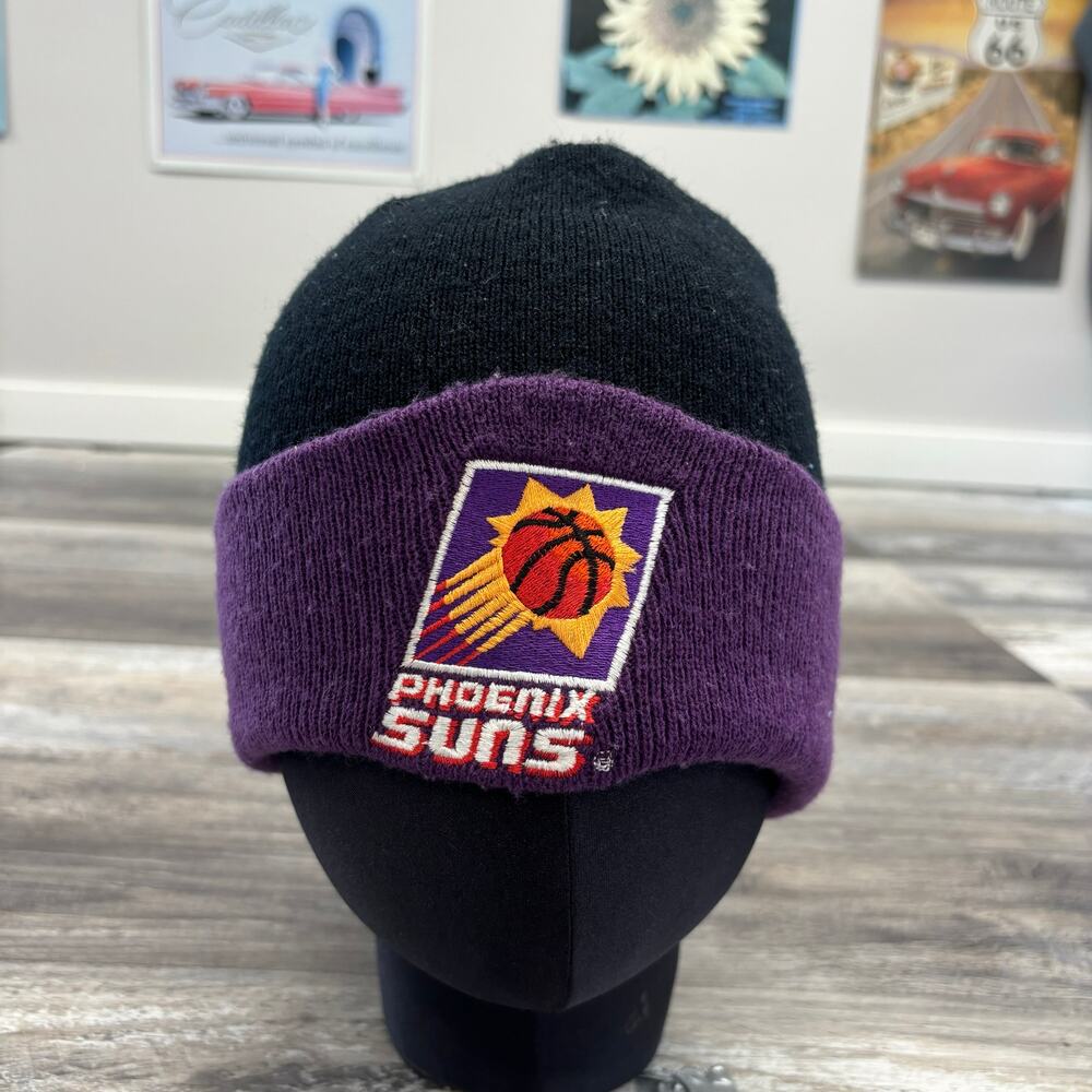 Vintage NBA Phoenix Suns‎ Purple Black OS Acrylic Knit Basketball Beanie Hat